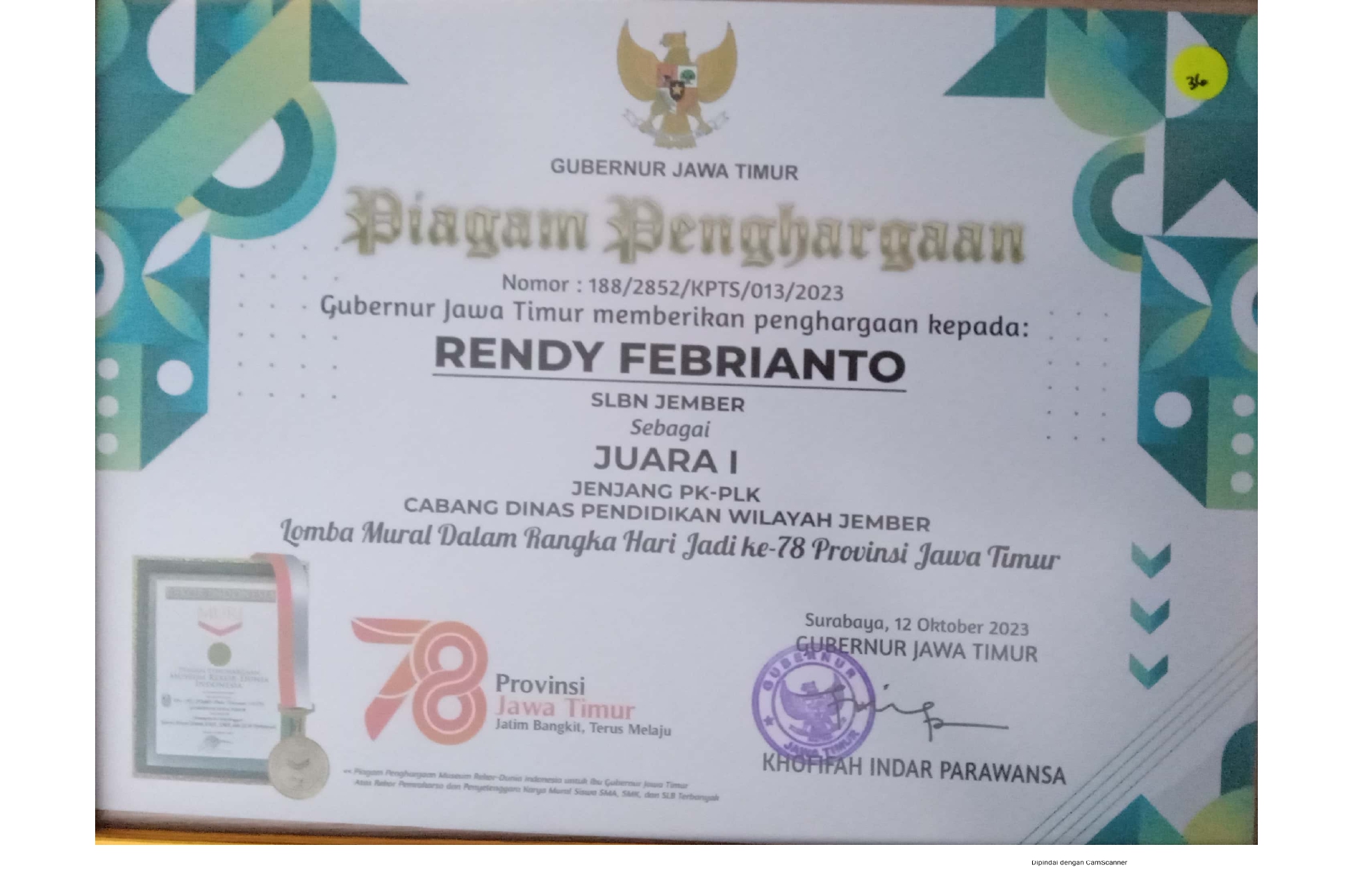 LOMBA MURAL DALAM RANGKA HARI JADI KE-78 PROVINSI JAWA TIMUR