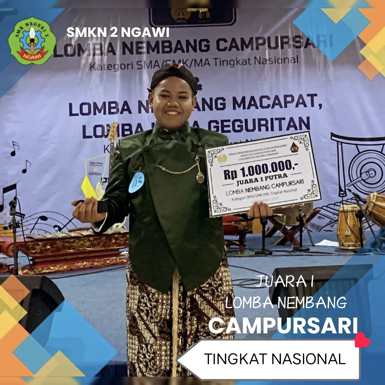 LOMBA NEMBANG CAMPURSARI TINGKAT NASIONAL KATEGORI SMA/SMK/MA SEDERAJAT