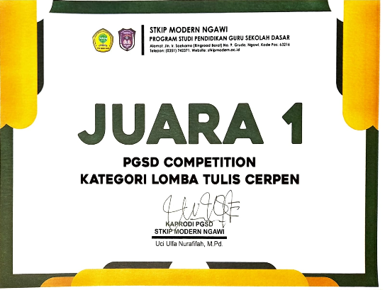 Lomba Menulis Cerpen Se Kabupaten Ngawi pada event PGSD Competition 