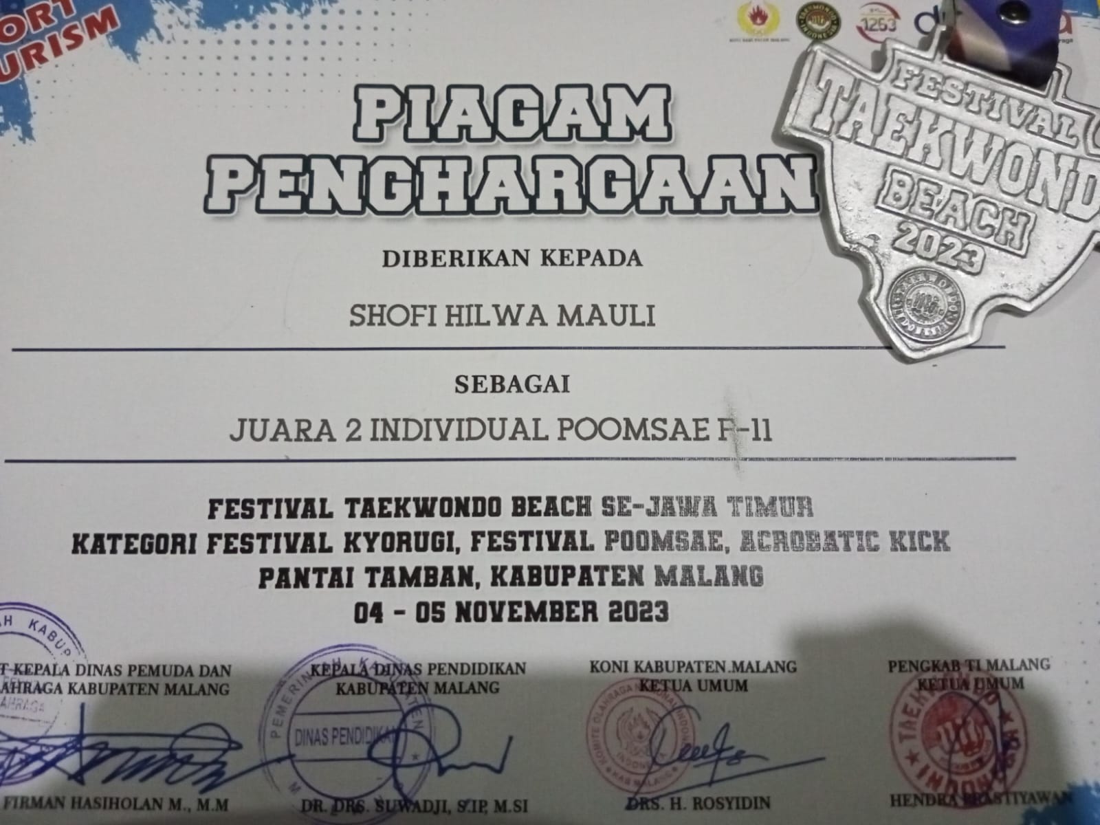 Festival Taekwondo  Beach Se-Jawa Timur Kategori Poomsae F-11