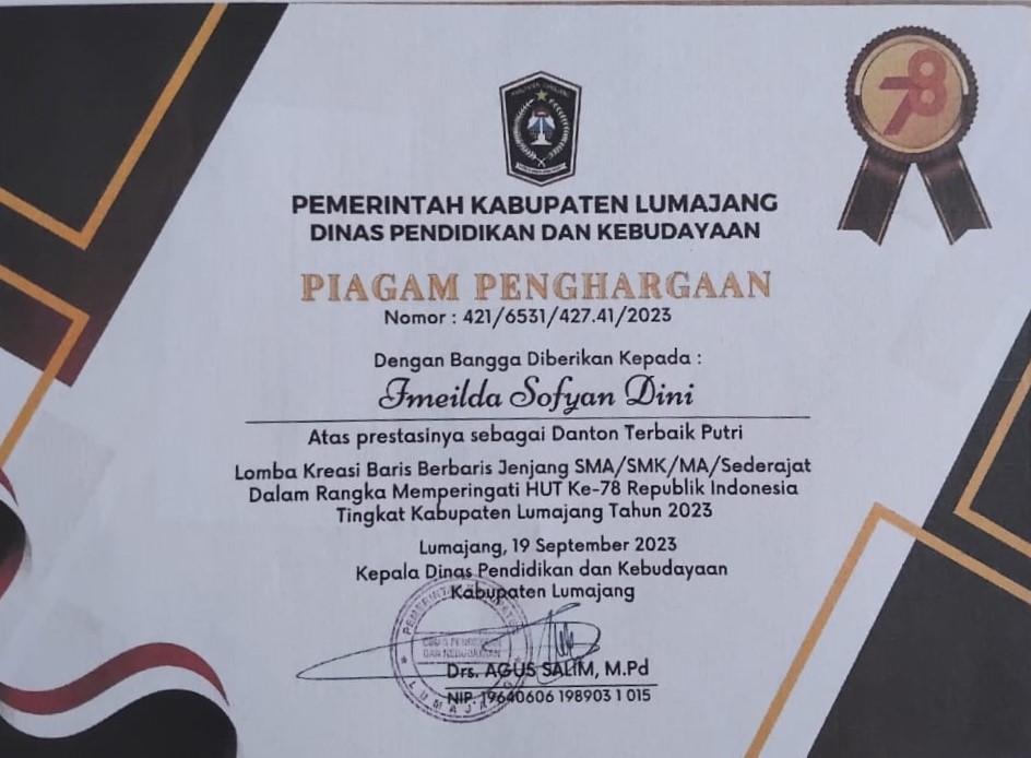 Lomba Kreasi Baris Berbaris (LKBB) Jenjang SMA/SMK/MA/Sederajat HUT ke 78 RI Kab. Lumajang