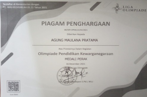 JUARA 2 OLIMPIADE KEWARGANEGARAAN TAHUN 2021, TINGKAT NASIONAL