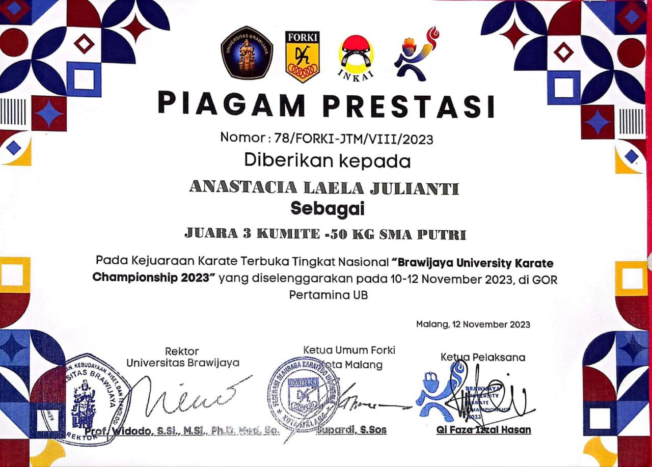 Karate Kumite -50 kg SMA Putri Brawijaya University Karate Championship 2023