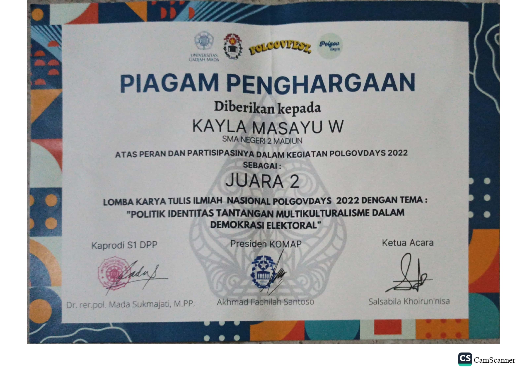 LOMBA KARYA TULIS ILMIAH NASIONAL POLGOVDAYS 2022