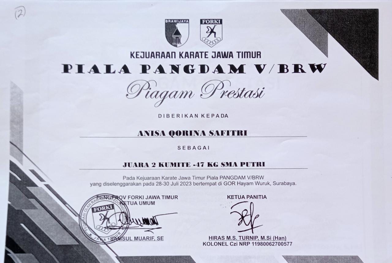 Kejuaraan Karate Jawa Timur Piala PANGDAM V/BRW