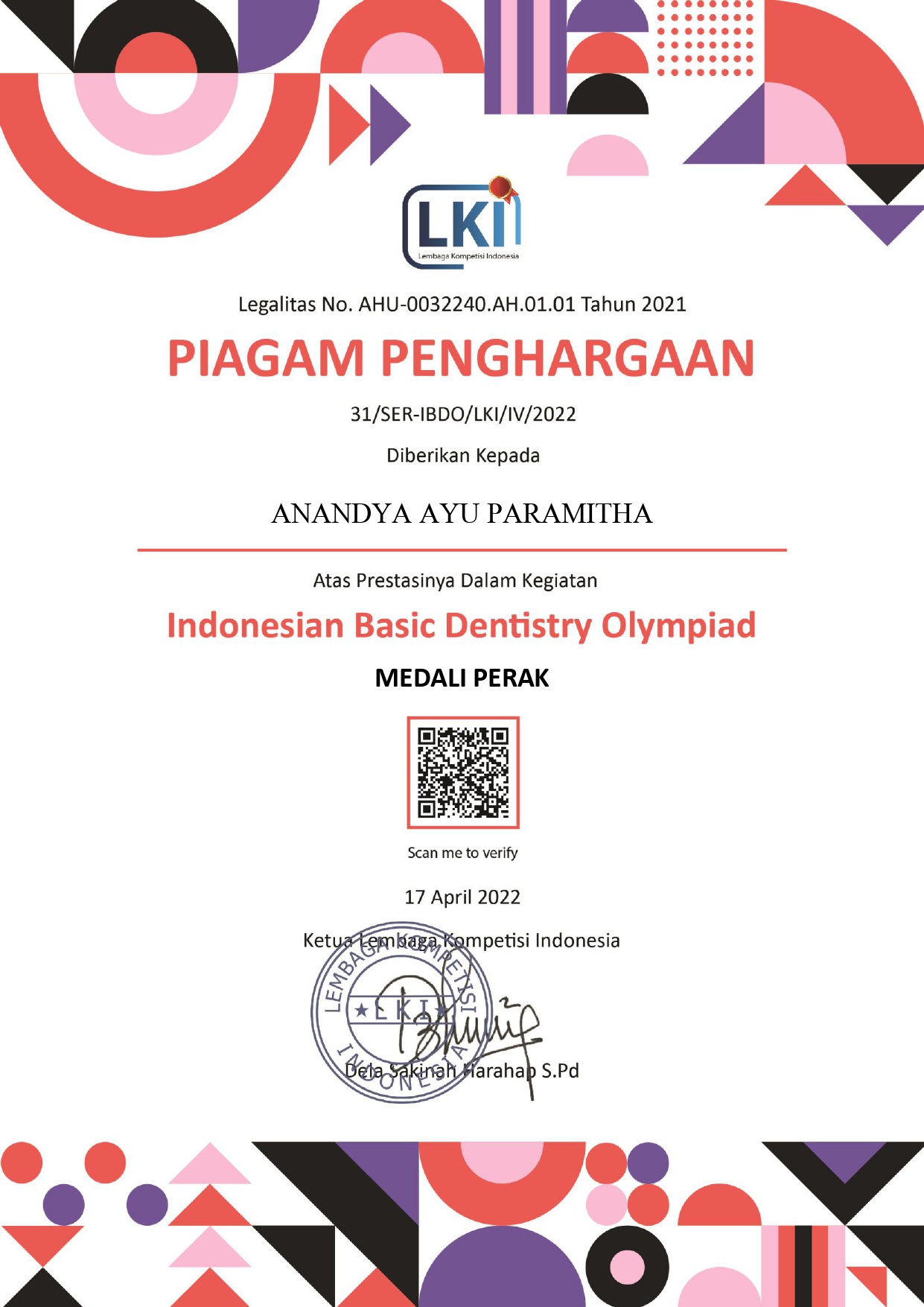 IBDO (Indonesian Basic Dentistry Olympiad) / Olimpiade Kedokteran Gigi Dasar