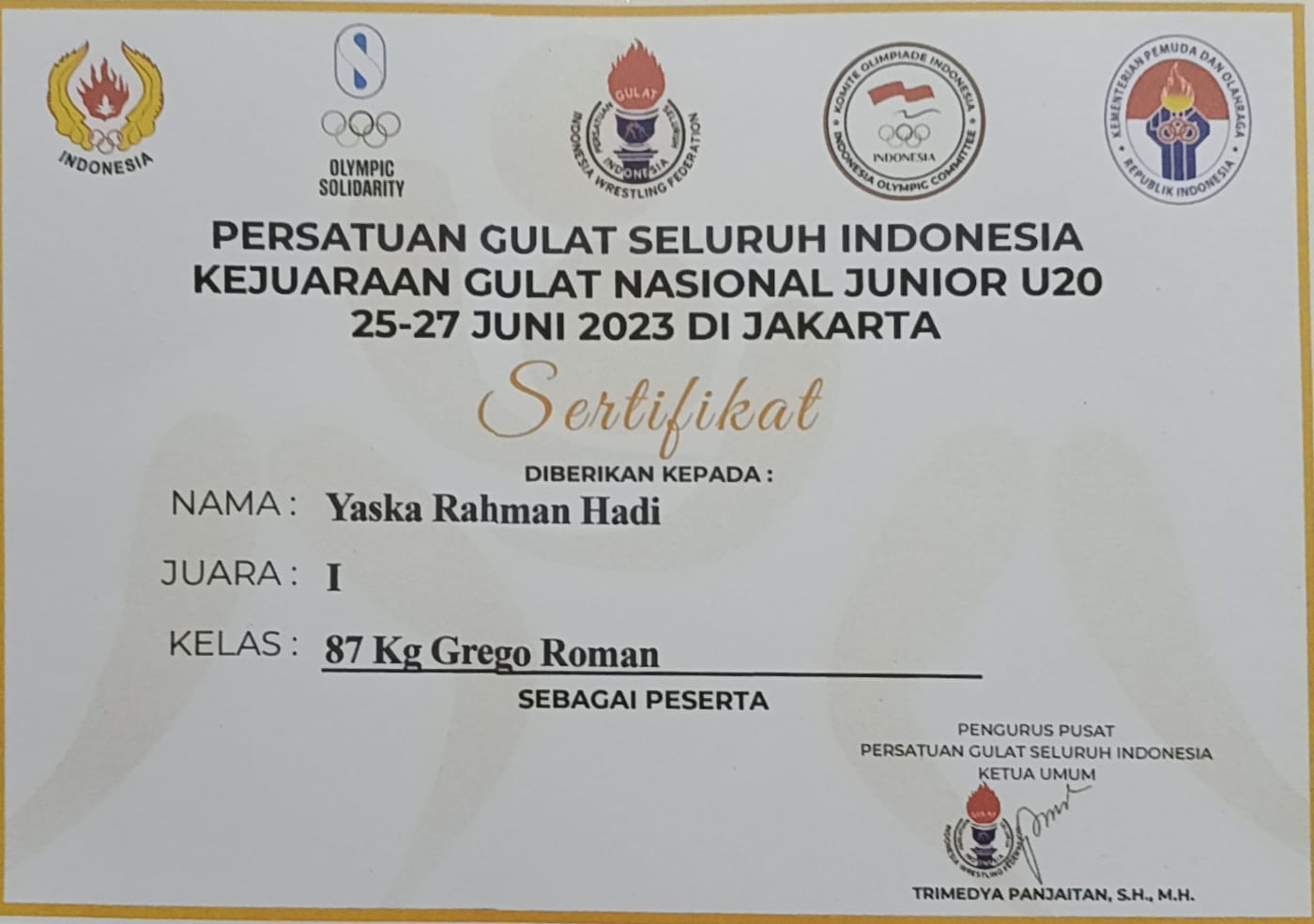 GULAT NASIONAL JUNIOR U20