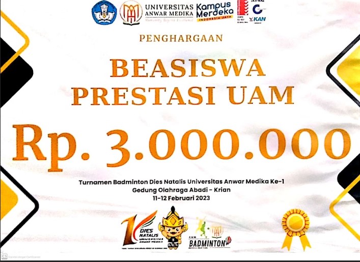 Turnamen Badminton Antar Pelajar se-Jawa Timur Diesnatalis Universitas Anwar Medika 