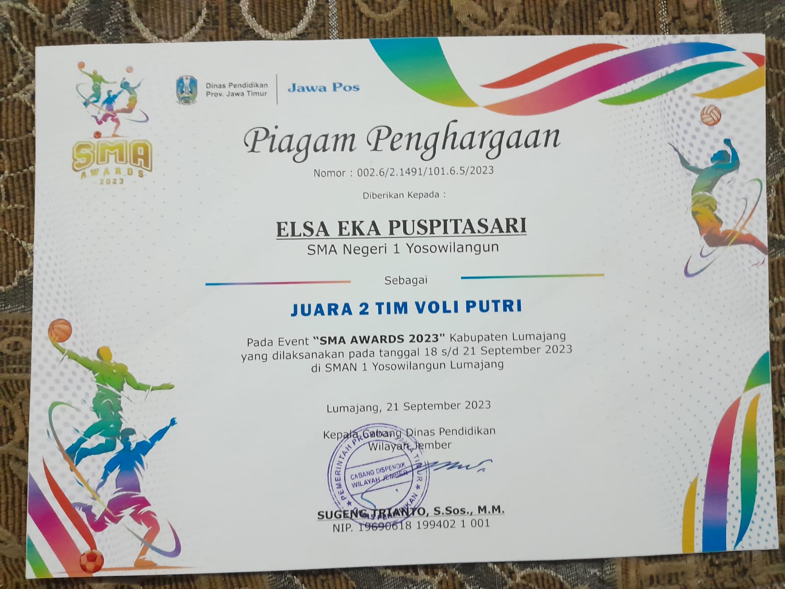 SMA AWARDS 2023 VOLI PUTRI