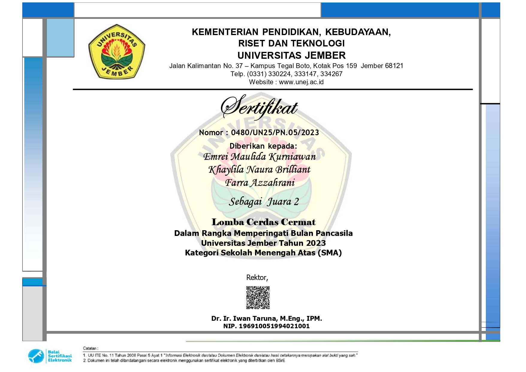 Lomba Cerdas Cermat Pancasila 