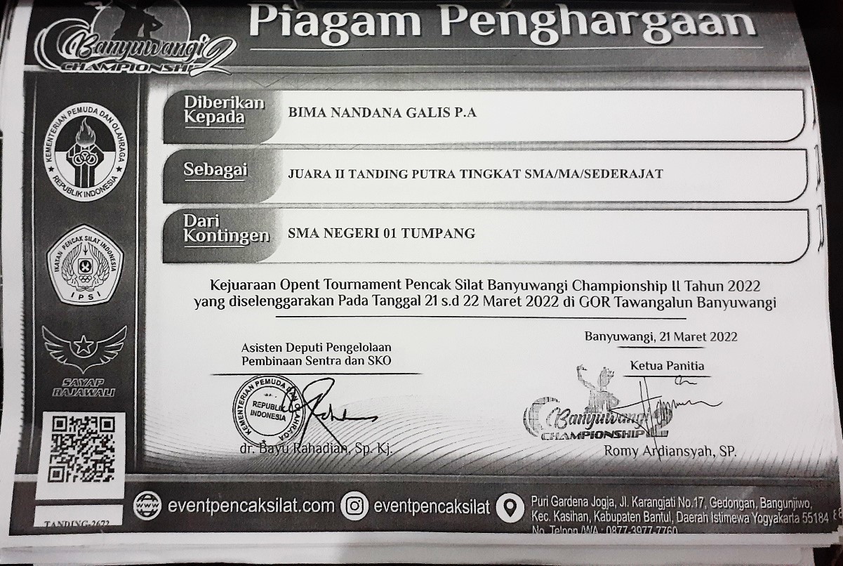 KEJUARAAN OPENT TOURNAMENT PENCAK SILAT BANYUWANGI CHAMPIONSIP II TAHUN 2022