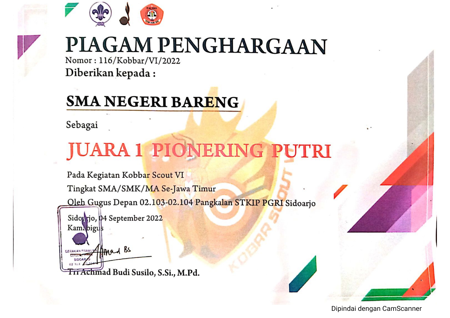 Pionering putri Kobbar Scout