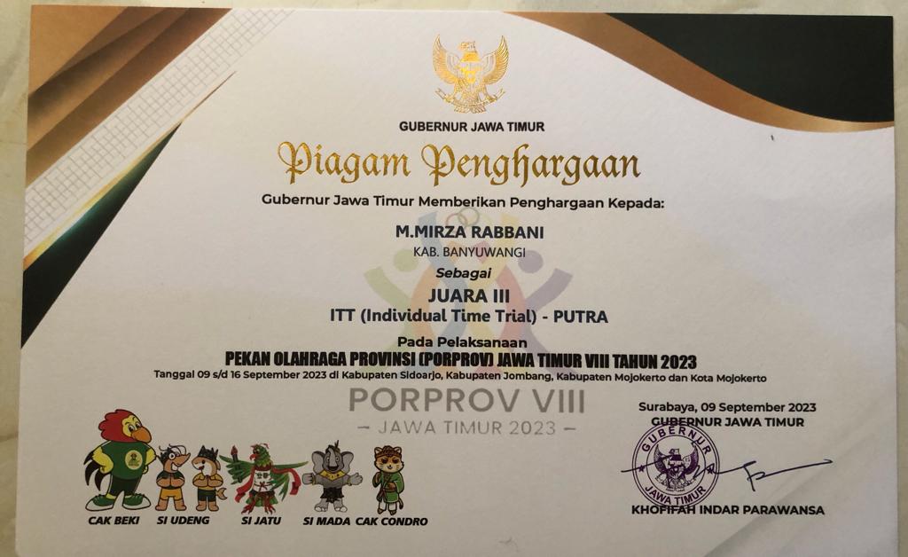 Individual Time Trial Putra Pekan Olah Raga Provinsi (PORPROV) Jawa Timur VIII Tahun 2023