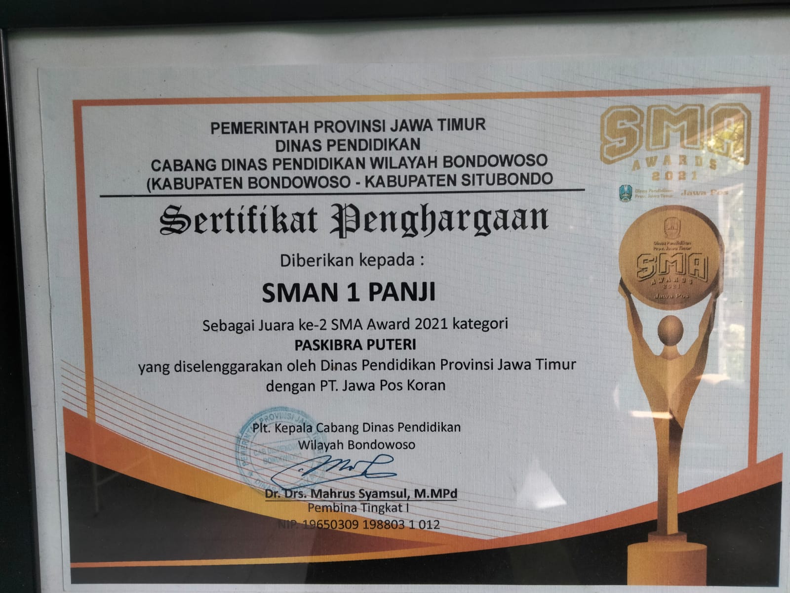  PASKIBRA PUTRI SMA AWARDS JATIM 2021