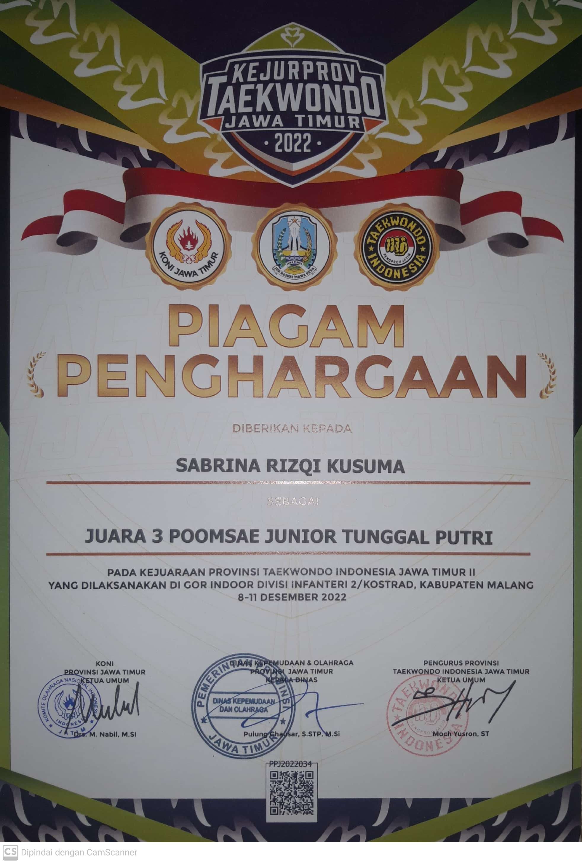 Poomsae Junior Tunggal Putri