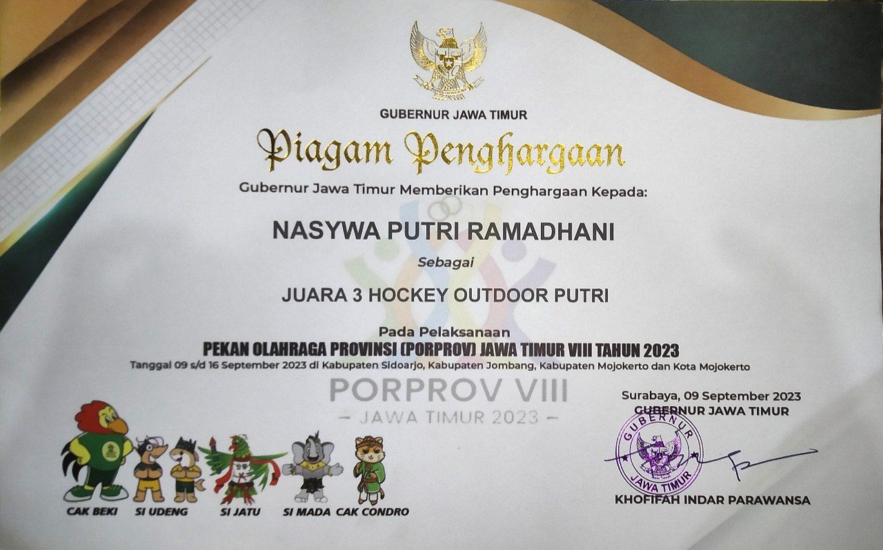 JUARA 3 HOCKEY OUTDOOR PORPROV JATIM 2023