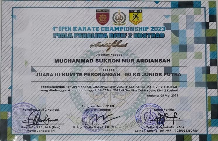 KEJUARAAN KARATE INKANAS & FESTIVAL SE-JATIM JKC CUP 2023 