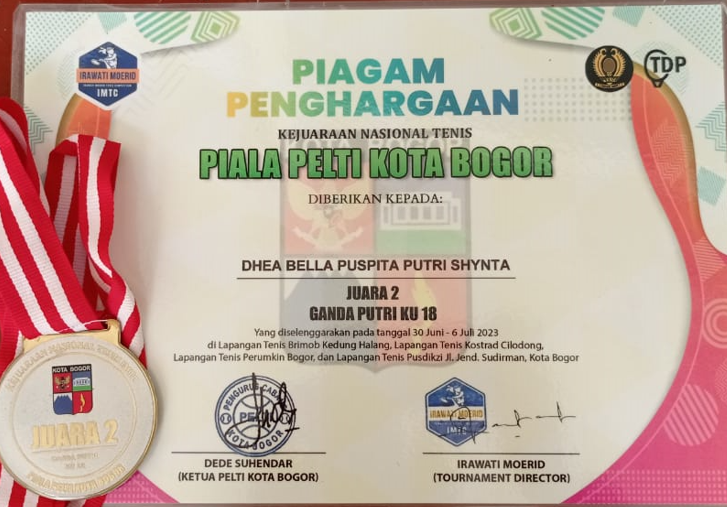 Kejuaraan Nasional Tenis Piala PELTI Kota Bogor (Ganda Putri KU 18)