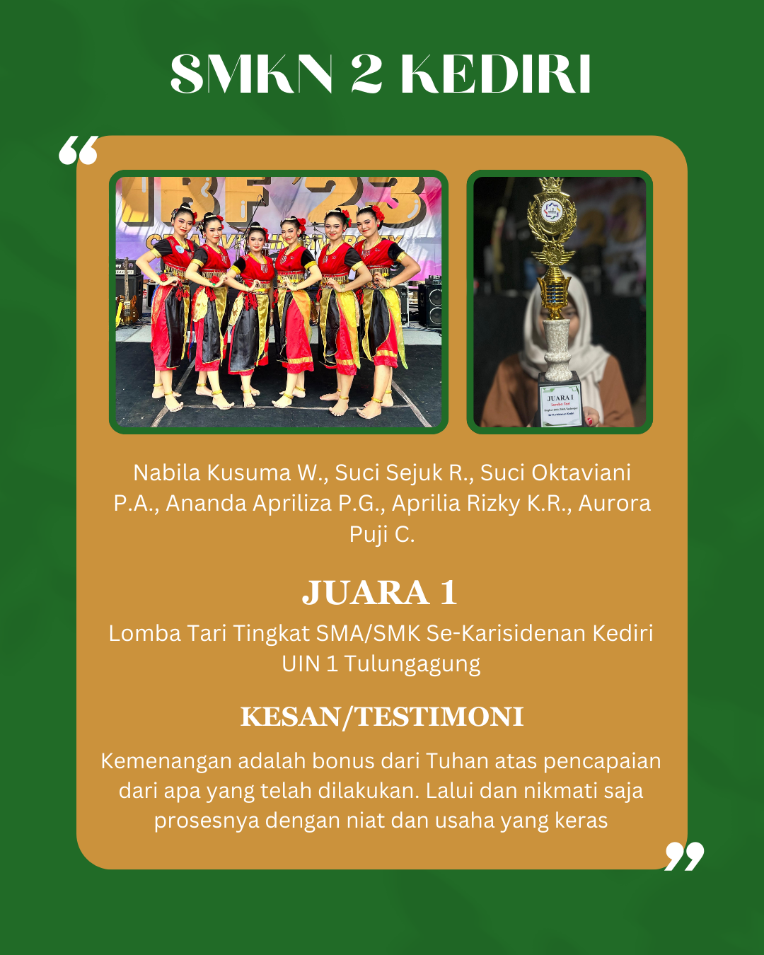 Lomba Tari Tradisional Kategori SMA/SMK 