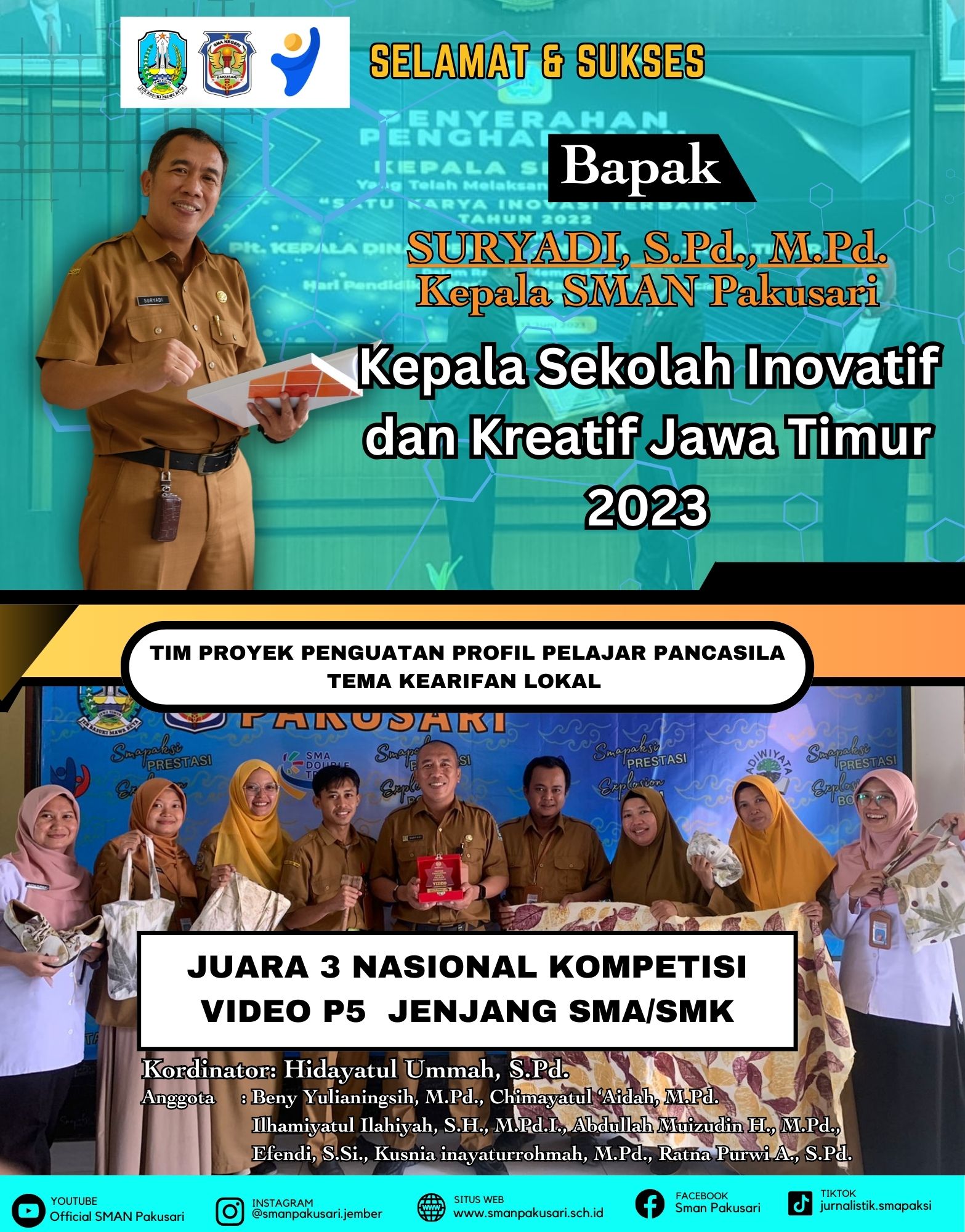 Kepala Sekolah Kreatif dan Inovatif Jawa Yimur