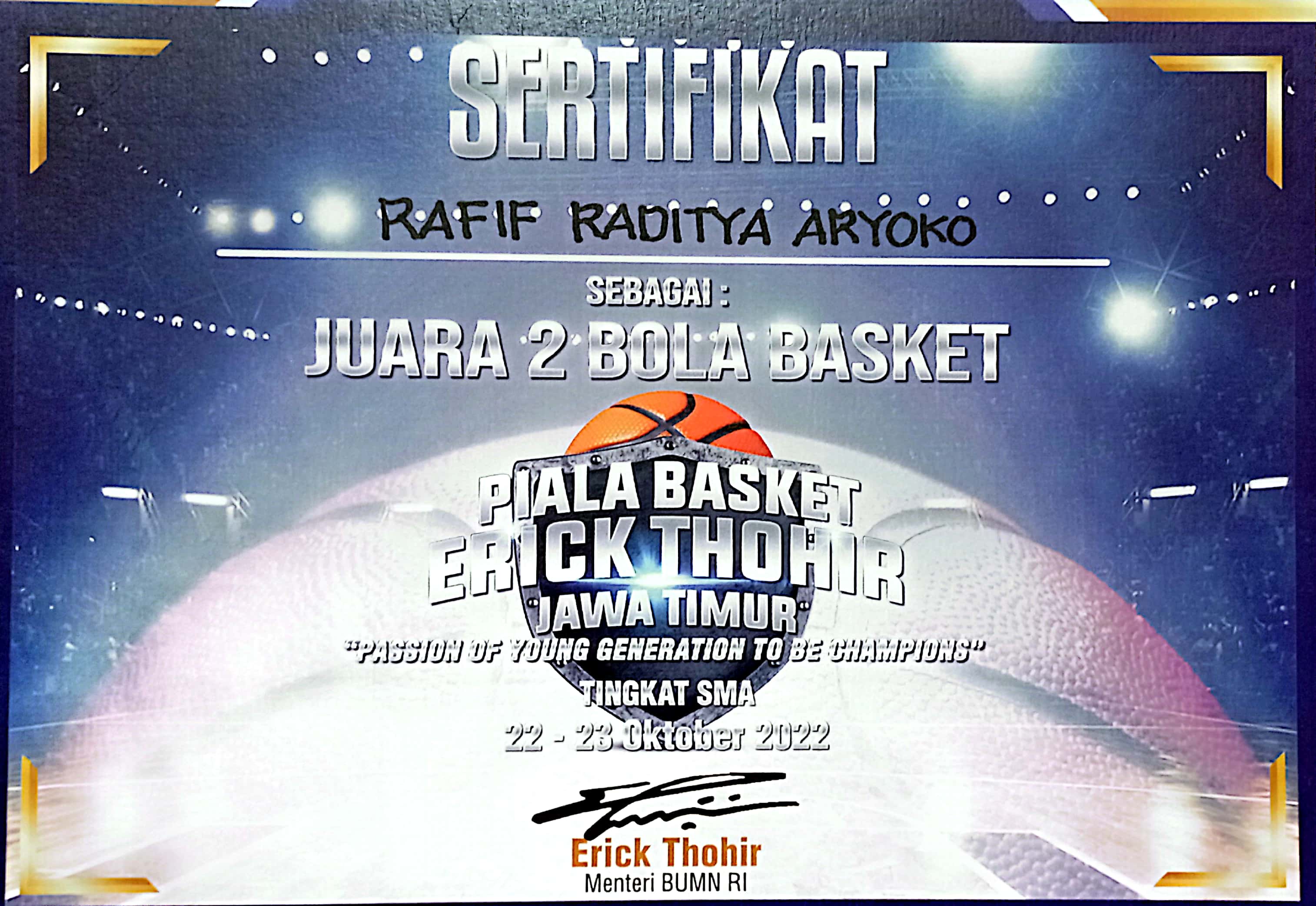 Piala Basket Erick Thohir Jawa Timur \