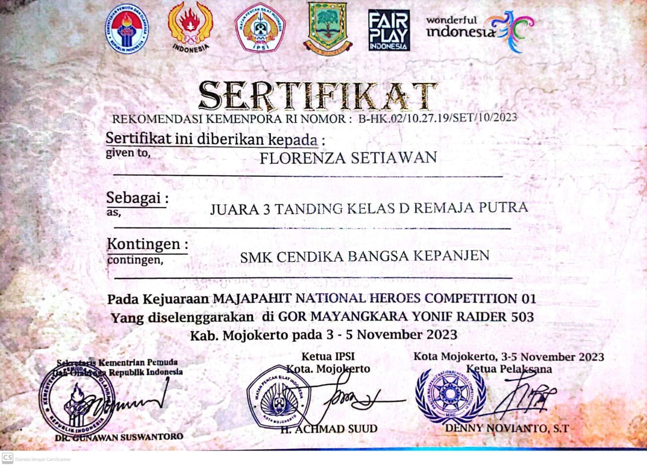 TANDING KELAS D REMAJA PUTRA KEJUARAAN MAJAPAHIT NATIONAL HEROES COMPETITION 