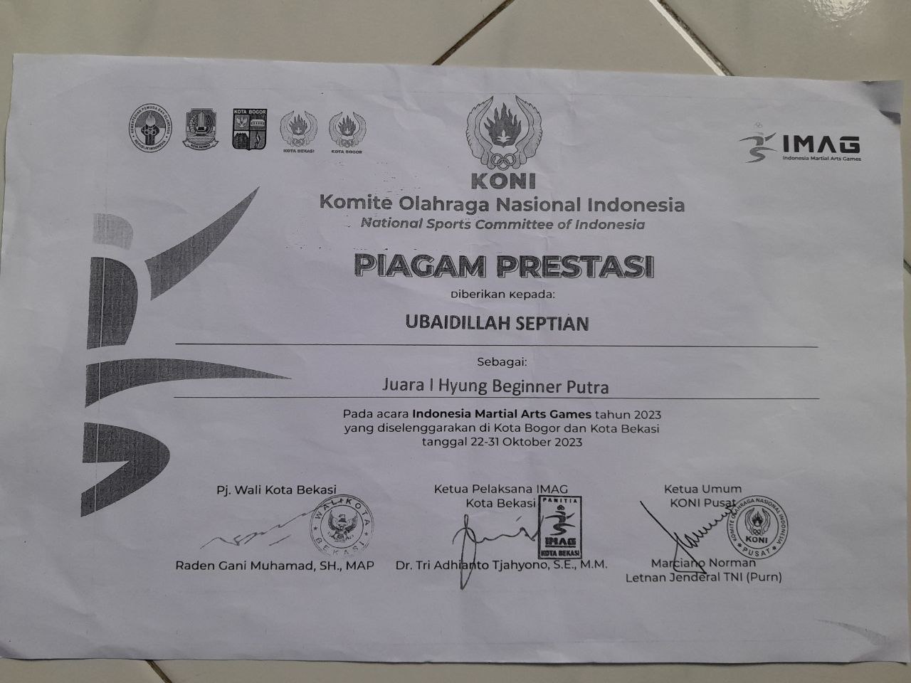 PORPROV JATIM BIDANG HAPKIDO