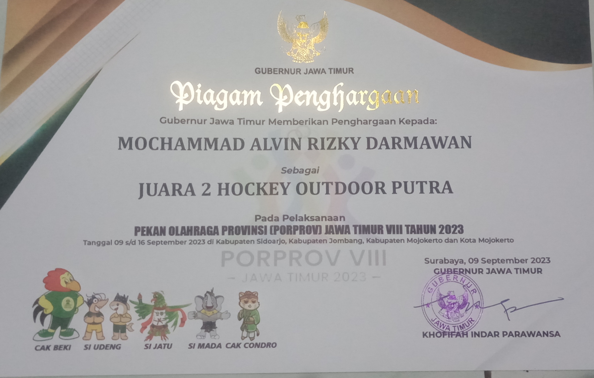 JUARA 2 LOMBA HOCKEY OUTDOOR PUTRA