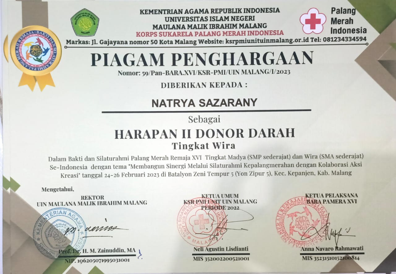 JUARA HARAPAN 2 DONOR DARAH LOMBA PMR BARA PAMERA