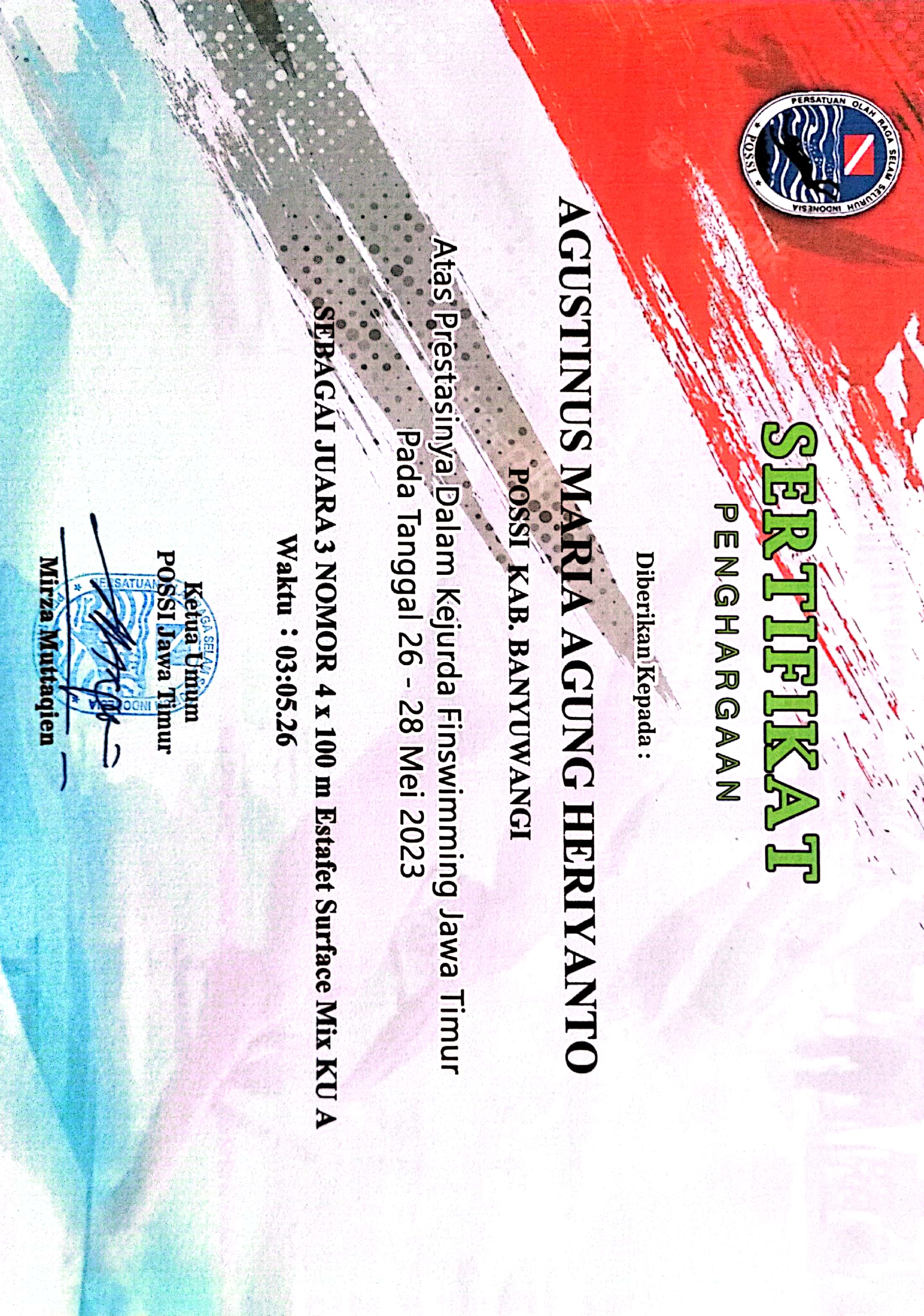 Kejurda Finswimming Jawa Timur
