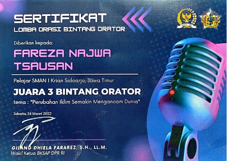 Lomba Orasi Bintang Orator BRIKSAP DPR RI 2022 Tingkat umum se-Indonesia