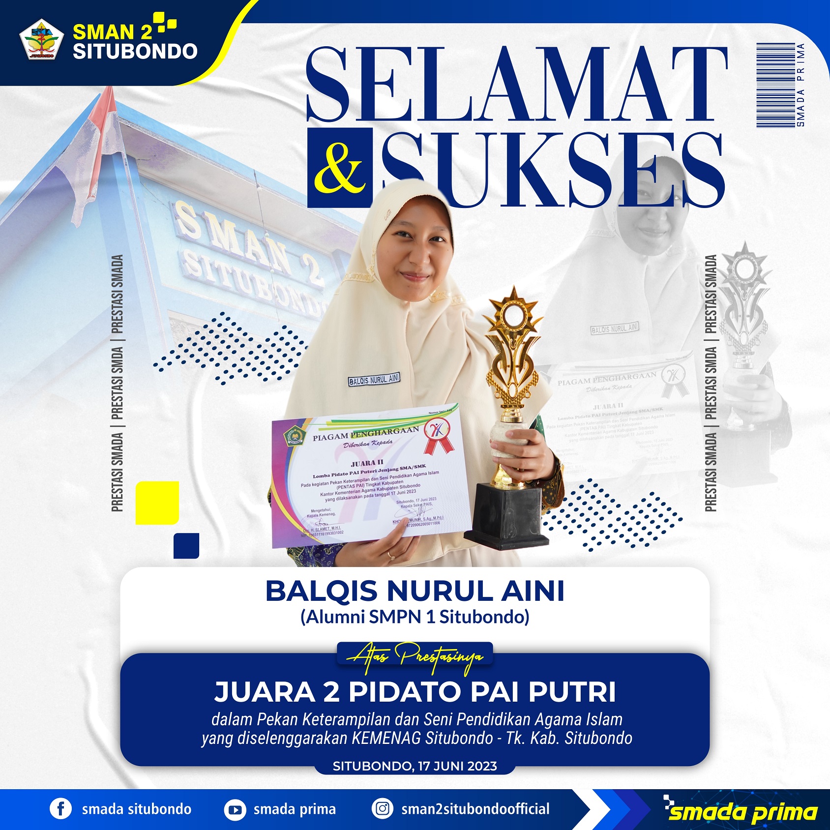 PEKAN KETERAMPILAN DAN SENI PENDIDIKAN AGAMA ISLAM - LOMBA PIDATO PAI PUTRI