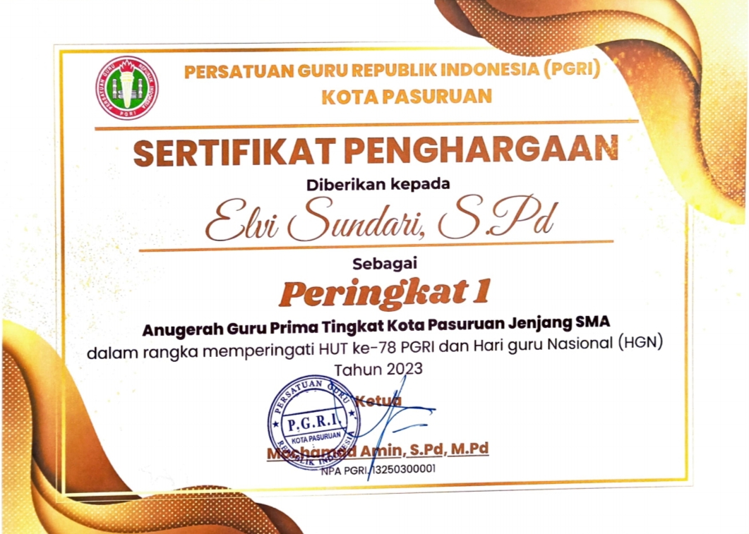 Anugerah Guru Prima Tingkat SMA