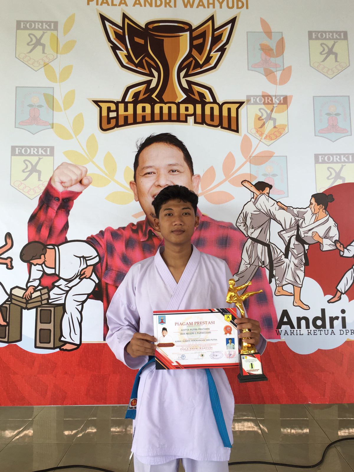  Kejuaraan Karate antar pelajar Funakhosi Se-Pasuruan Raya dan Undangan Juara 1 Kumite Perorangan SMA Putra