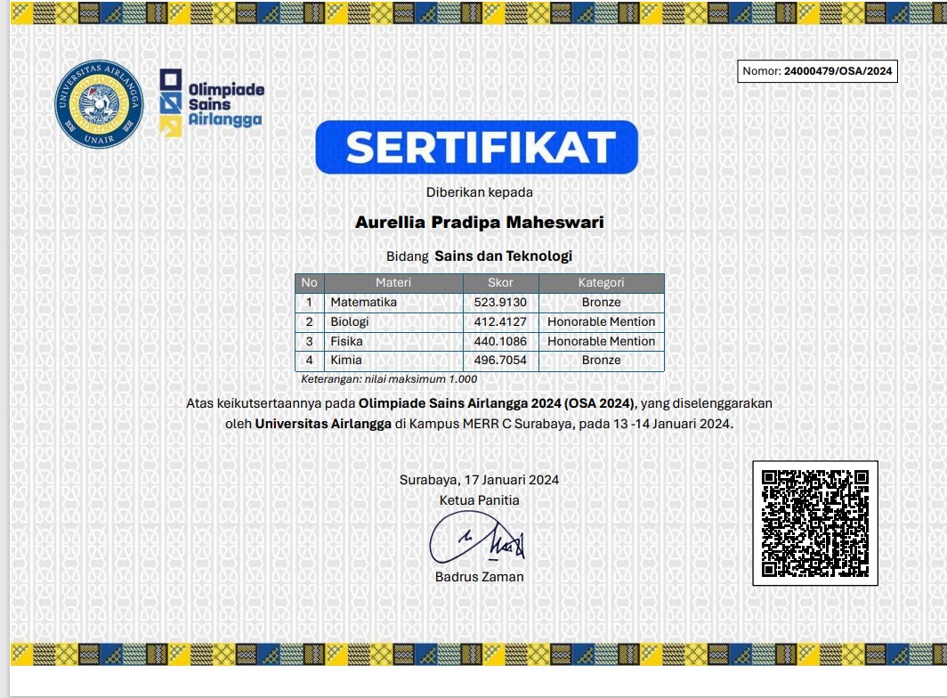 OLIMPIADE SAINS AIRLANGGA 2024 (OSA 2024)