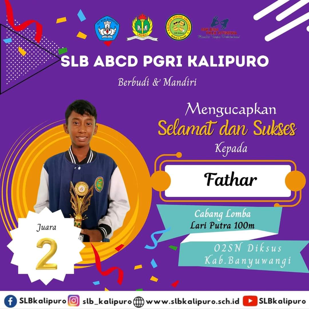 Juara 2 Cabang Olahraga Lari Putra 100 m