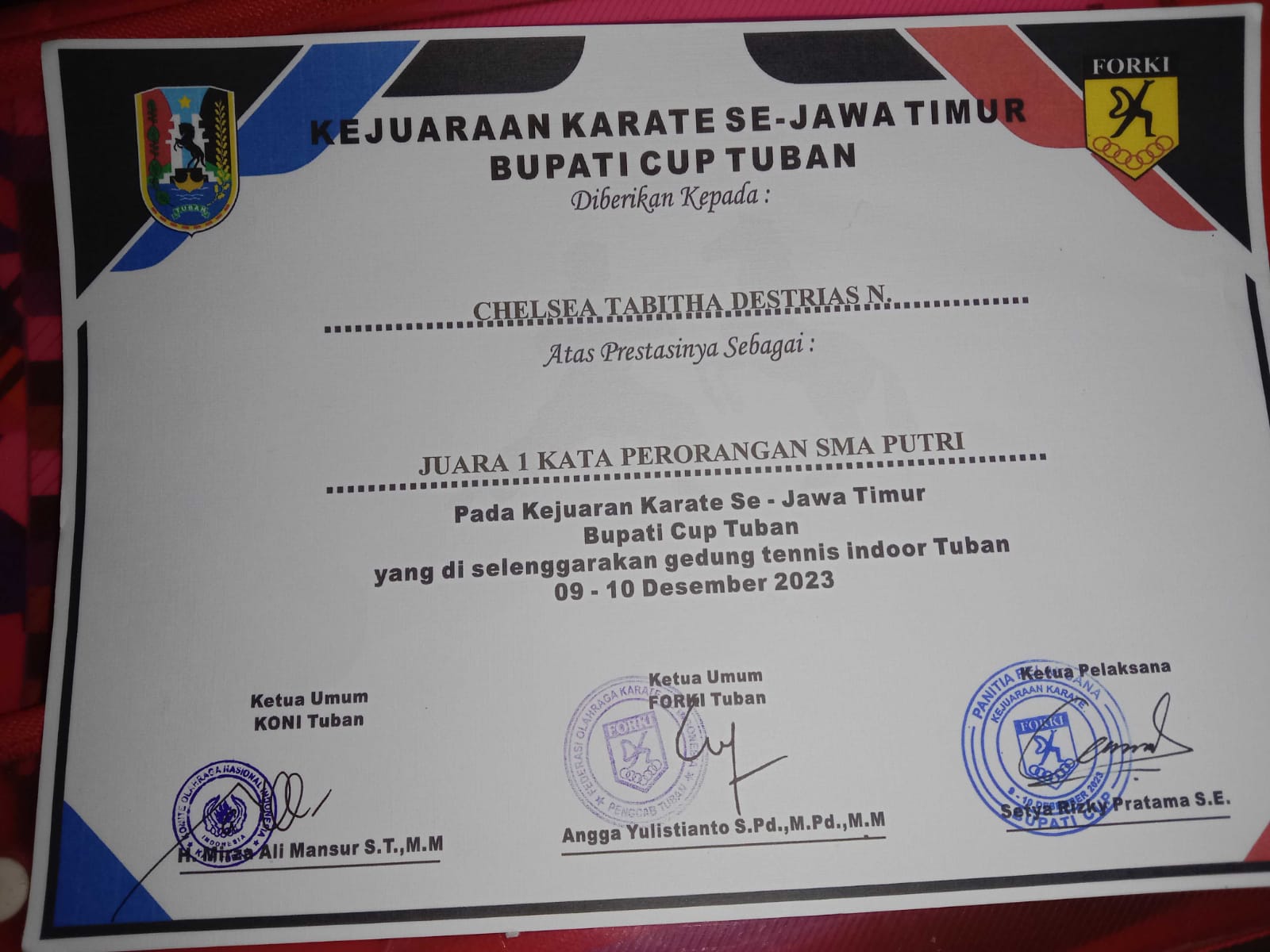 Juara I Kata Perorangan SMA Putri