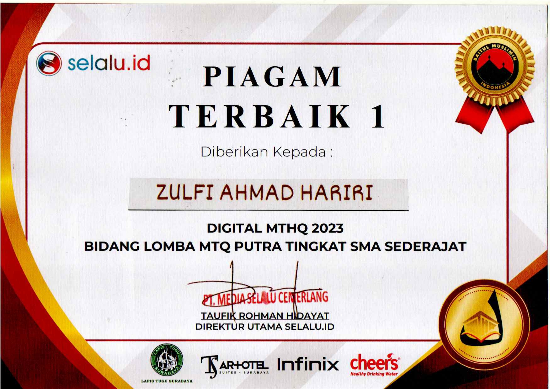 DIGITAL MTHQ BIDANG LOMBA MTQ PUTRA TINGKAT SMA SEDERAJAT