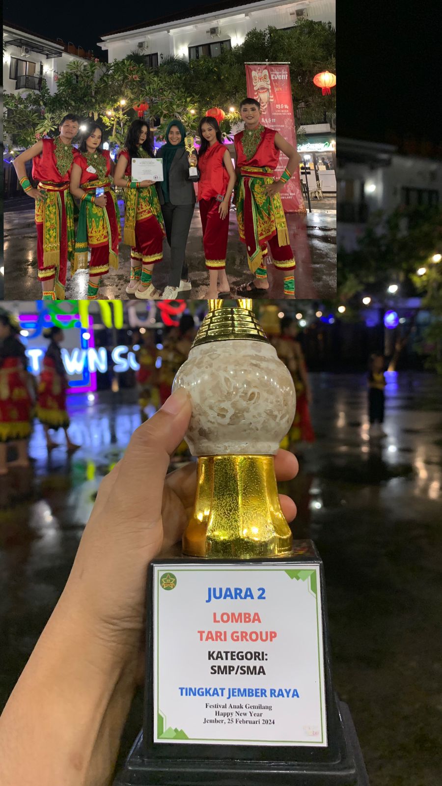 Juara 2 Lomba Tari Tingkat Jember Raya