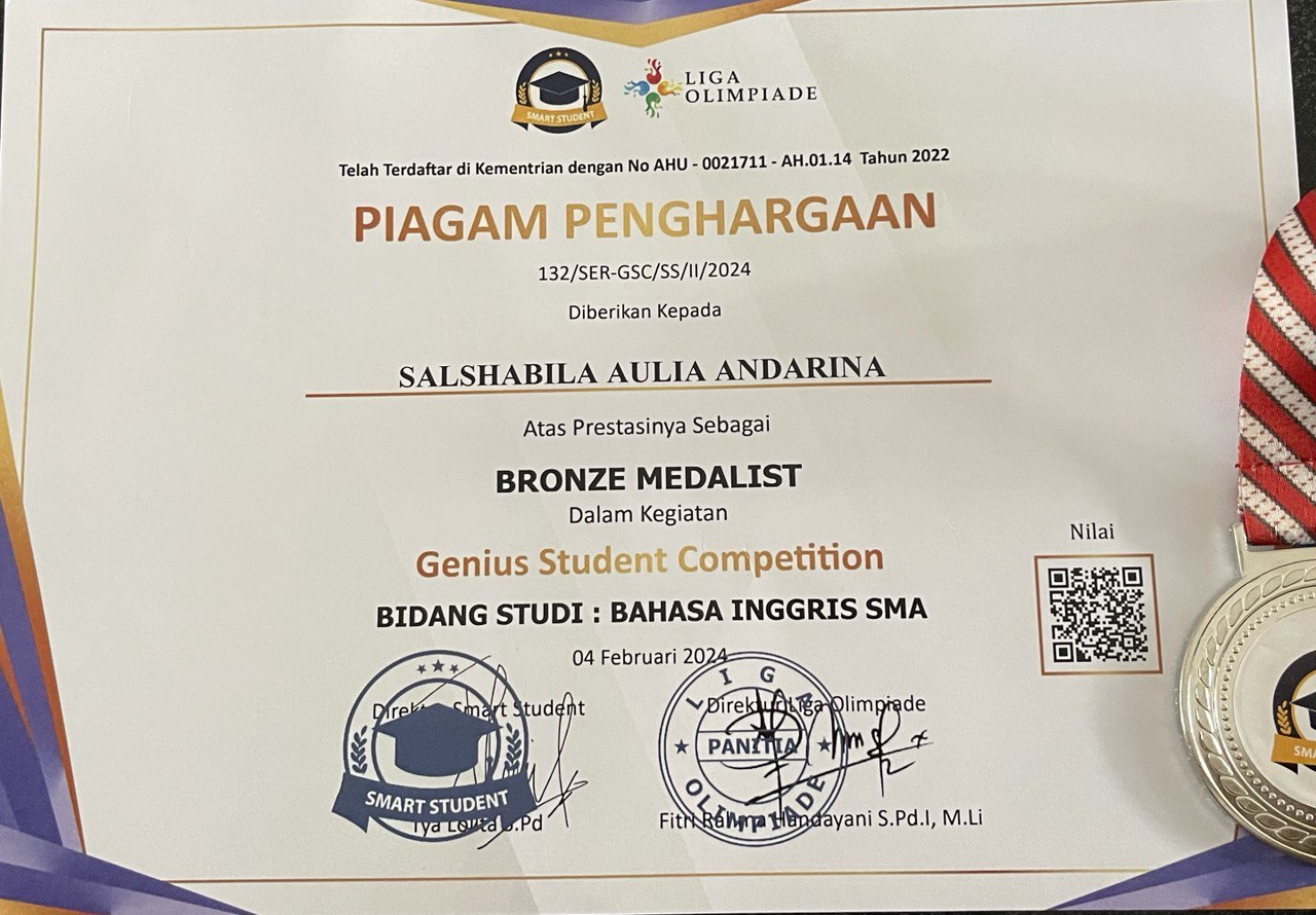 Genius Student Medalist - Bahasa Inggris