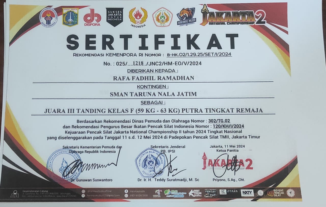 KEJUARAAN PENCAK SILAT JAKARTA NATIONAL CHAMPIONSHIP II TAHUN 2024