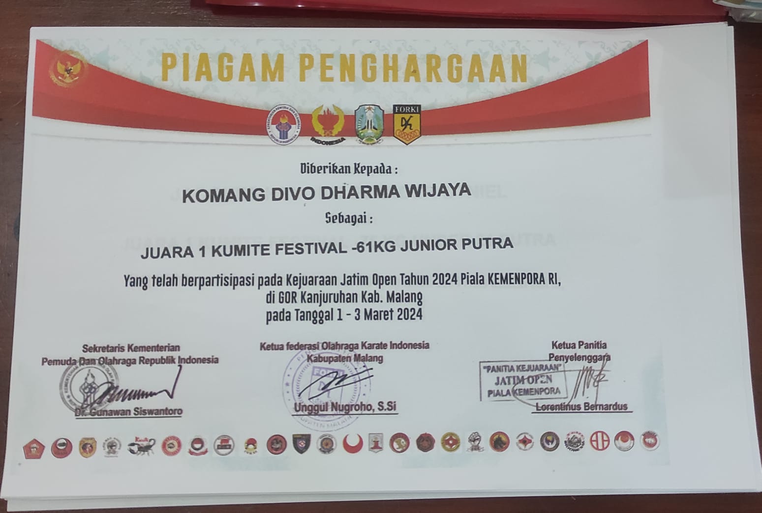 KEJUARAAN JATIM OPEN TAHUN 2024 PIALA KEMENPORA 2024