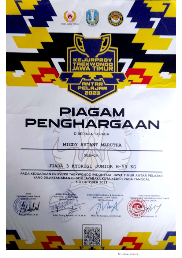 KEJURPROV TAEKWONDO JAWA TIMUR ANTAR PELAJAR 2023 KELAS KYORUGI JUNIOR M-59 KG