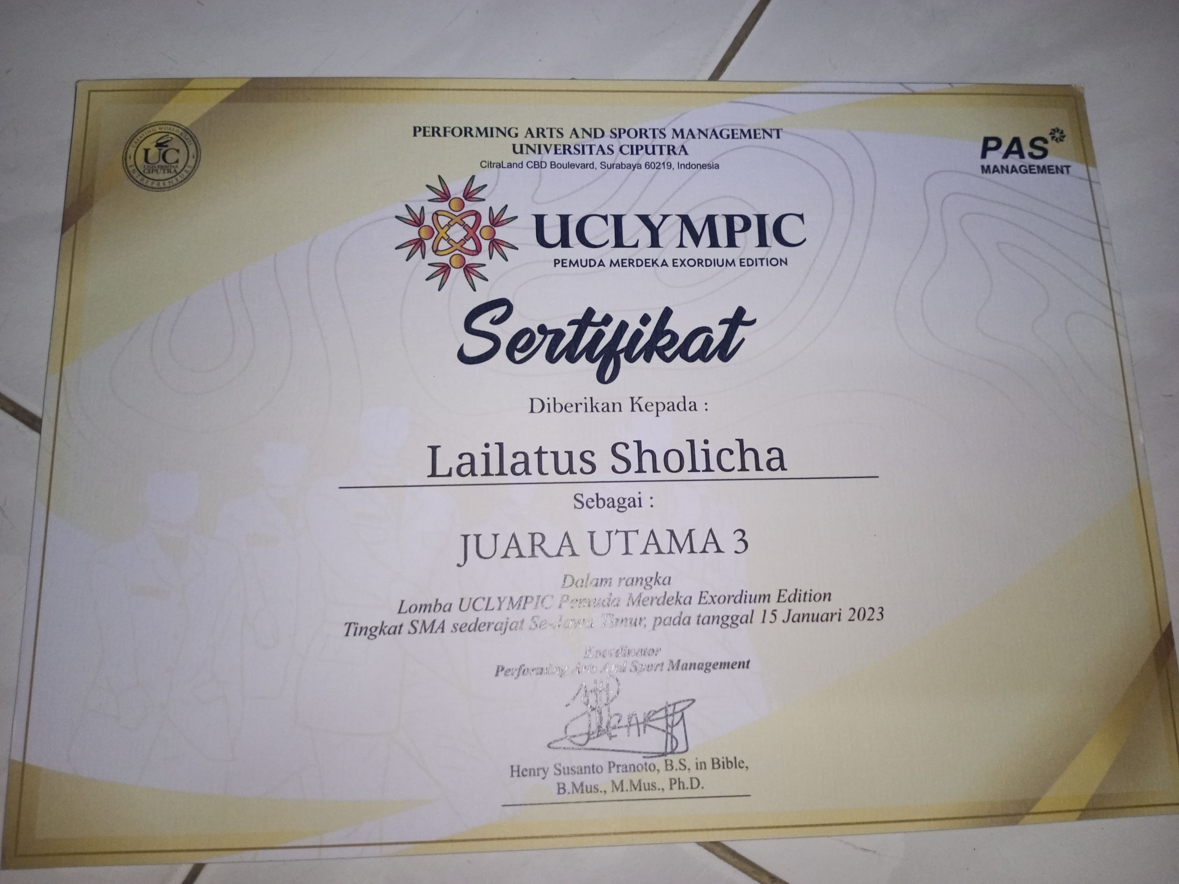 LOMBA PASKIBRA, LKBB UCLYMPIC, TINGKAT SMA SEDERAJAT SE-JAWA TIMUR 