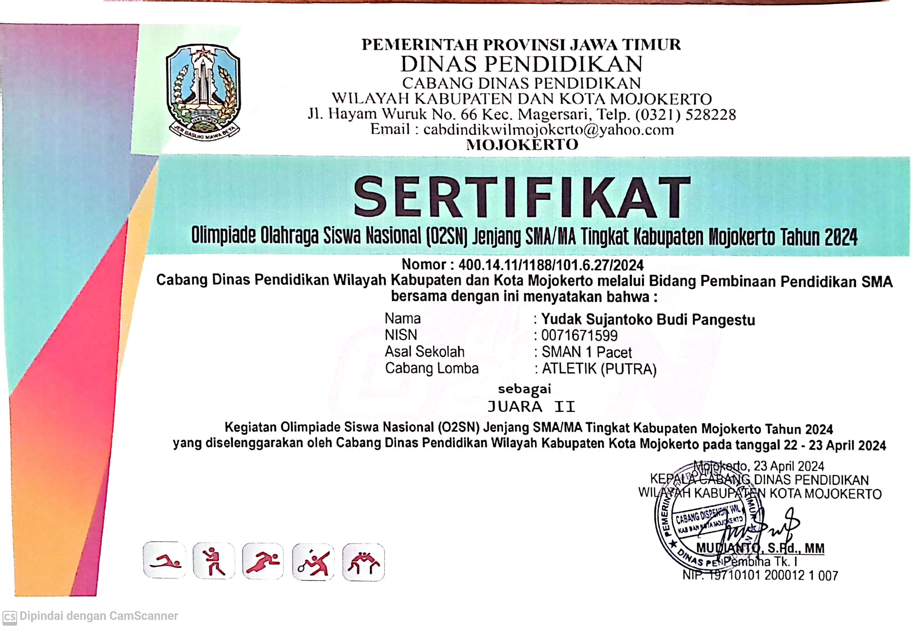 O2SN BIDANG LOMBA ATLETIK PUTRA TINGKAT KABUPATEN MOJOKERTO TAHUN 2024