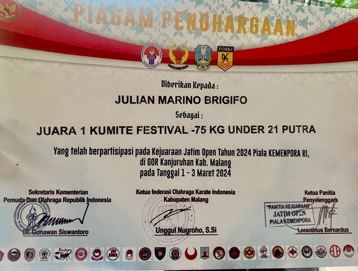 KEJUARAAN JATIM OPEN TAHUN 2024 PIALA KEMENPORA 2024