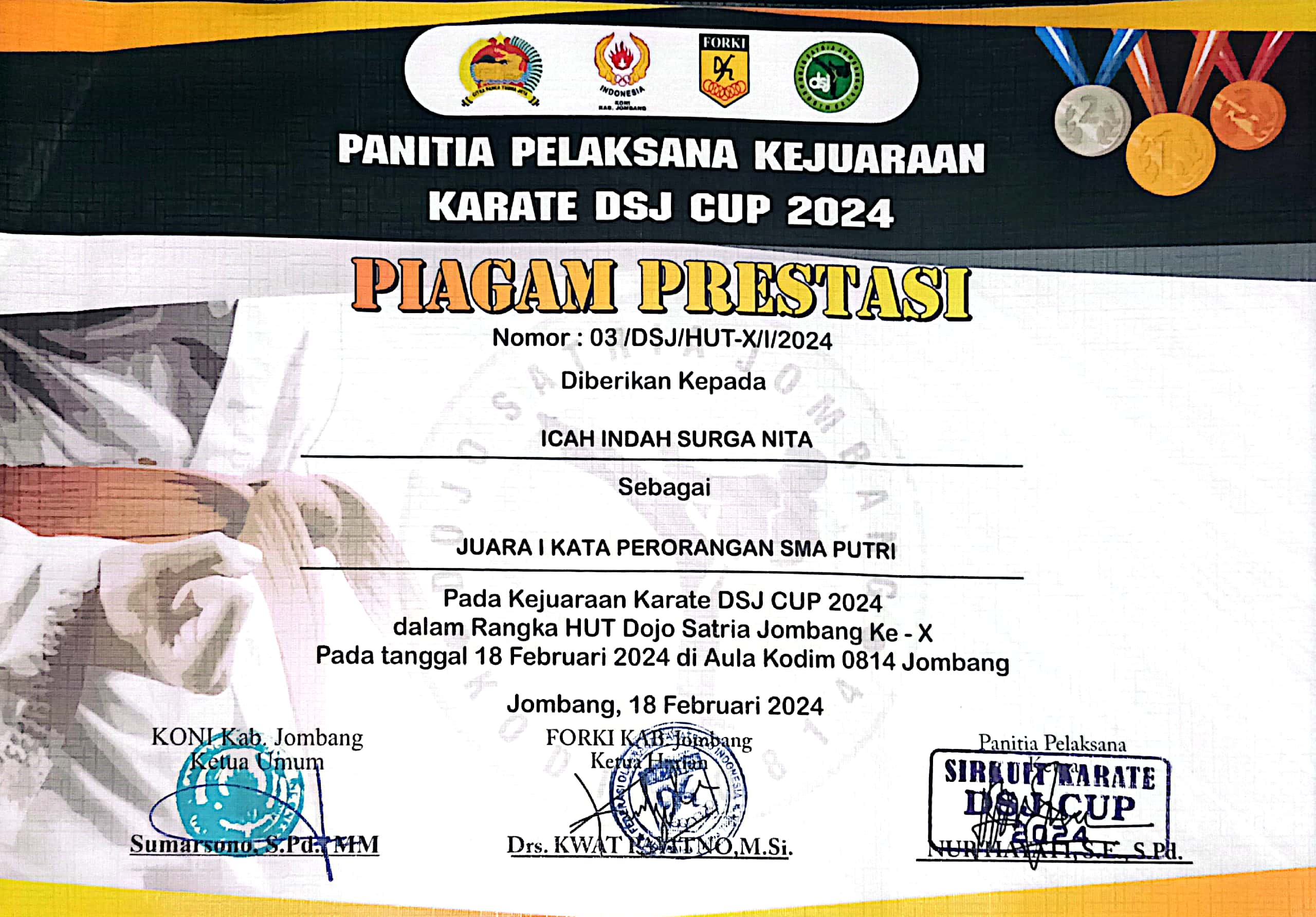 JUARA 1 KATA PERORANGAN 