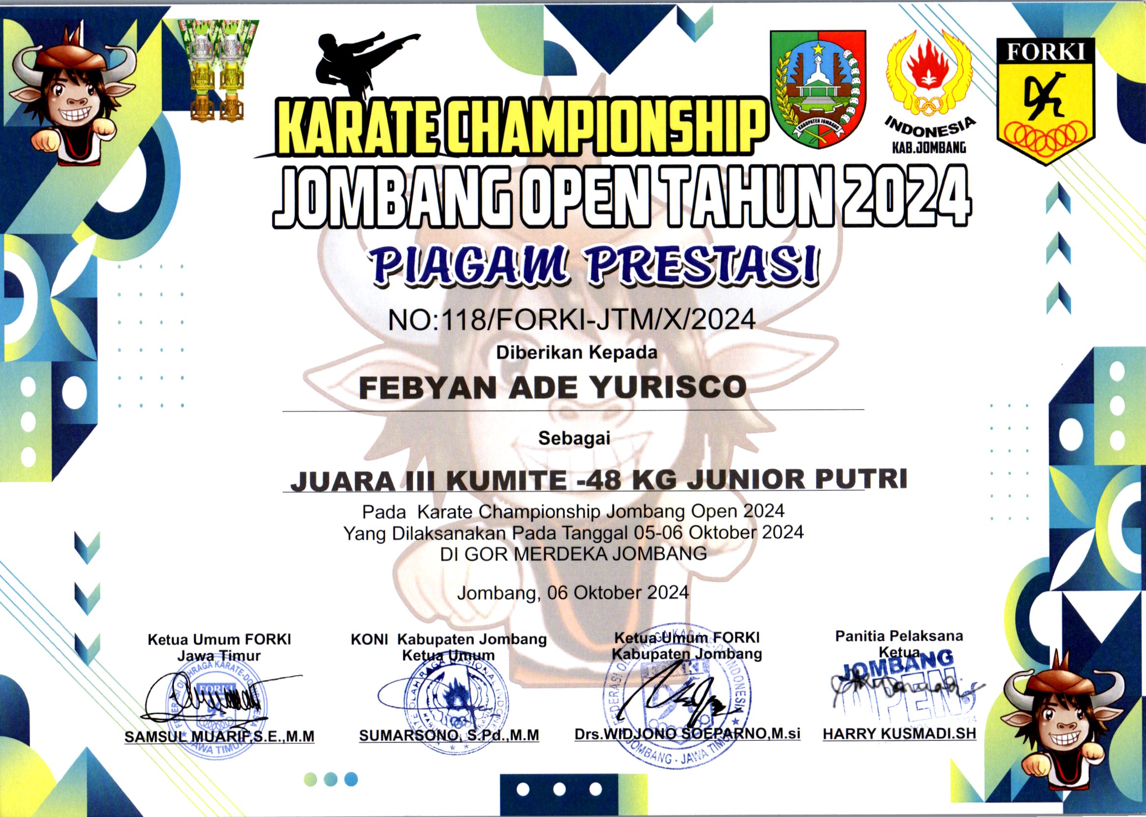 KARATE CHAMPIONSHIP JOMBANG OPEN 2024 KATEGORI KUMITE -48 KG JUNIOR PUTRI 