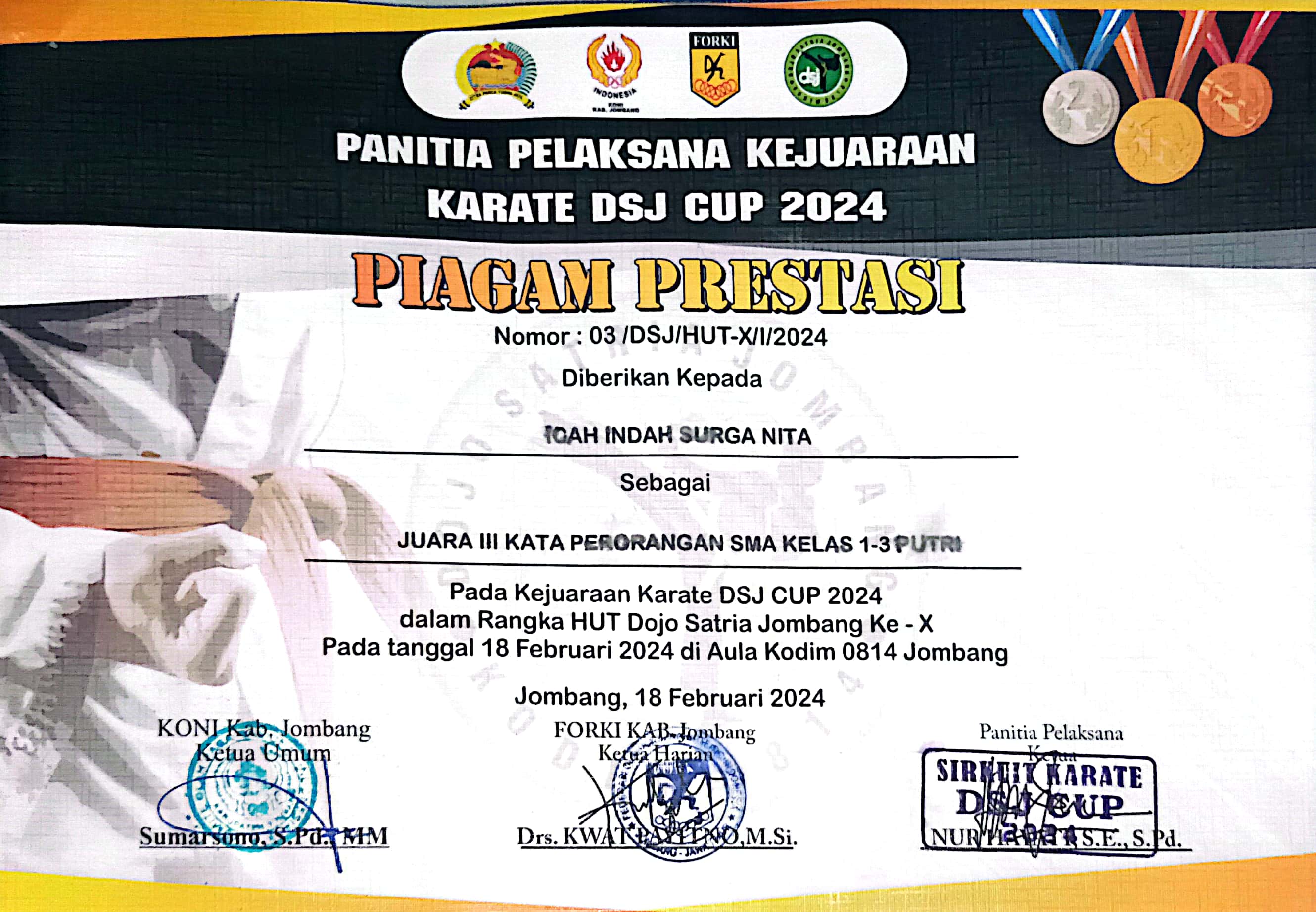 JUARA 3 KATA PERORANGAN 