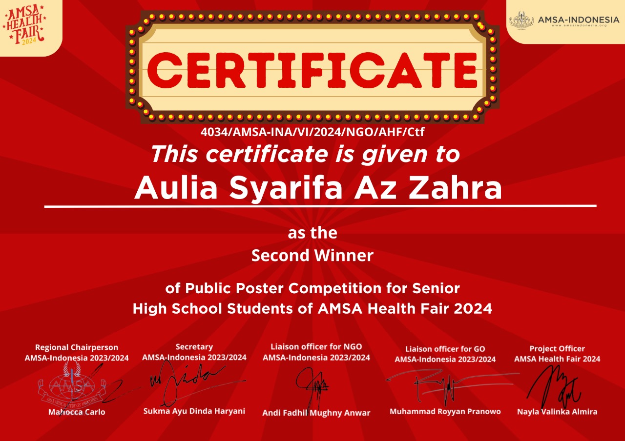 Public Poster Competition For Senior High School Students of AMSA Health Fair 2025